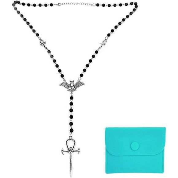 Jewelry - Necklace for Women Men Trad Gothic Rosary Vampire Emo Alt Grunge